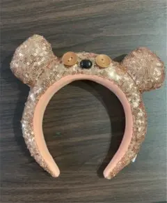 ユニバ　カチューシャ ピンクゴールド　スパンコール　ティム