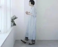 foufou ワンピース ペールブルーシャツワンピース フーフー 青 ブルー 夏のサムネイル