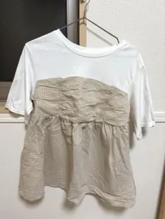切り替えTシャツ ベージュ FREEのサムネイル
