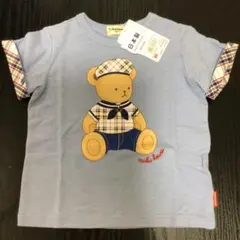 新品未使用　タグ付き　ミキハウス　ミキハウスベアTシャツ　青　80cm