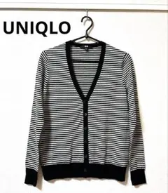 UNIQLO ウール100% ストライプ V　カーディガン　セーター　M