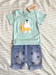 Tシャツ＆ハーフパンツセット　90 まとめ売り　女の子男の子　シロクマ