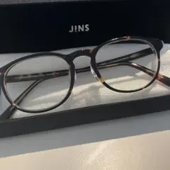 JINS ブラウン オーバルメガネ ケース付き