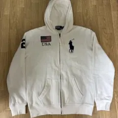 希少y2k archiveラルフローレンビックポニージップパーカー短丈USA旗