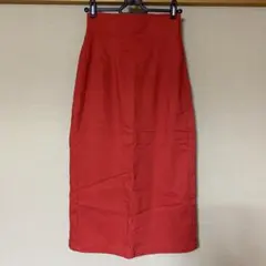 ハイウエスト　レッド　編み上げタイトスカート