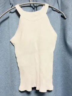 ホルターネック リブタンクトップ ホワイト