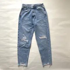 ZARA ライトブルーダメージデニムパンツ EUR36