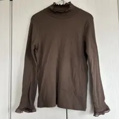 しまむら　mysacloset 袖シアー　リブメロウ　トップス
