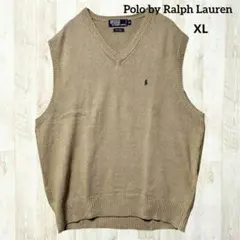 Polo by RalphLauren ベスト ベージュ 刺繍ロゴ 男女兼用