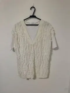 GLOBAL WORKシアーフリンジベスト×Tシャツ ホワイトのサムネイル