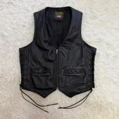 Vanson Leathers ブラックレザーベスト SM - メルカリ