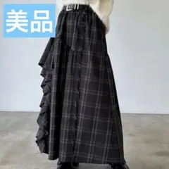 【美品】PAGEBOY ラインフリンジティアードスカート