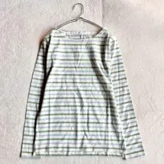 【ベルメゾン】ボーダー 長袖カットソー（M）ボートネック グリーン系 暮らす服のサムネイル