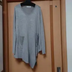 RAG'S CHANGE グレー Vネック ニットチュニック