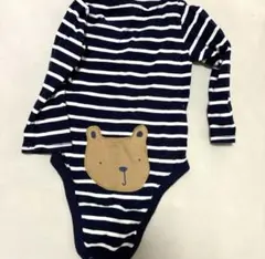 ベビーギャップロンパース90cmくまケツコレクション洗い替えストライプロンパース
