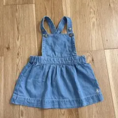 美品 プチバトー デニムサロペット ジャンバースカート