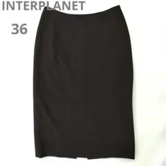 【INTERPLANET】 タイトスカート ダークブラウン　36のサムネイル
