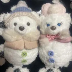 ダッフィー シェリーメイ ぬいぐるみチャーム シークレット 雪だるま 2個