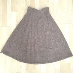 ⭐️値下げ中⭐️ 【未使用】 ユニクロ スフレヤーン フレアスカート ブラウン