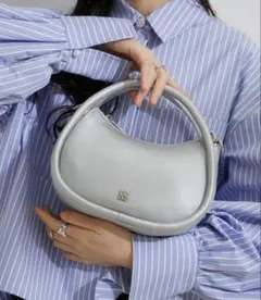 VIS ビス 2WAY 丸芯ハンドルバッグ ショルダーバッグ シルバーのサムネイル