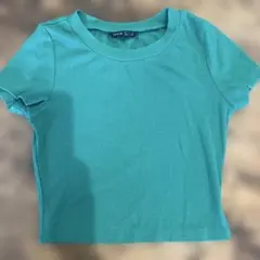 夏物売りつくし　激安！SHEIN 半袖 リブTシャツ グリーン S