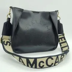 美品 ステラマッカートニー サークルロゴ ショルダーバッグ ブラック 黒