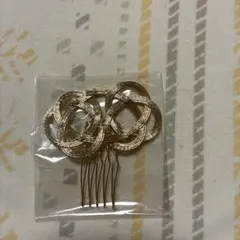 ゴールド 二重円形 髪飾り