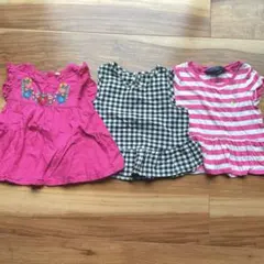 まとめ売り　3枚セット　ラルフローレン　肩フリル　ギンガムチェック　ペプラム