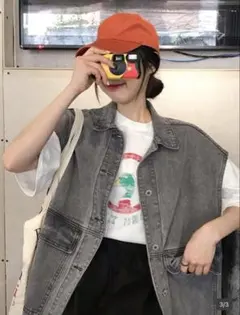 デニムベスト　オーバーサイズ
