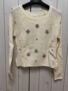 平成レトロLIZ LISA ビジュー装飾 ニットセーター