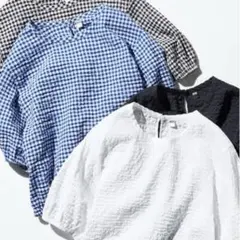 UNIQLO 半袖 シアサッカーブラウス無地　白　Mサイズ　未使用のサムネイル