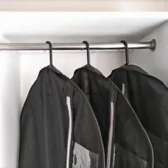 衣類カバー 洋服カバー 不織布 ブラック 3枚セット ロング×2 ミディ×1のサムネイル