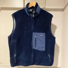 【USA製】◎patagonia レトロX ベスト ディープパイル ネイビー Ｌ