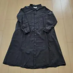 お値下げしました！新品未使用　hagumuu　チャコール長袖シャツワンピース