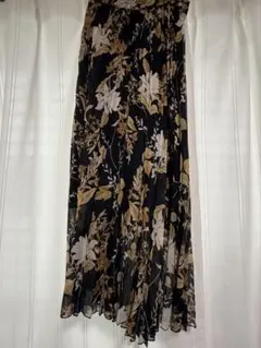 COCODEAL 花柄 フレアスカート ネイビー