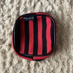 agnes b. アニエスベー ポーチ 赤黒ボーダーのサムネイル