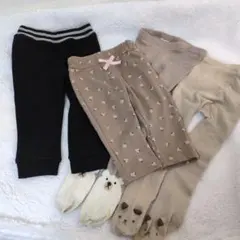 ベビー パンツ裏起毛 2点セット サイズ80　ベビータイツ85,90サイズ