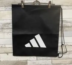 Adidas 黒 靴入れ 巾着バッグ　軽い　新品 48x53cm Mサイズ