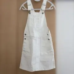 【UNIQLO】ジャンパースカート／ホワイトデニム／140