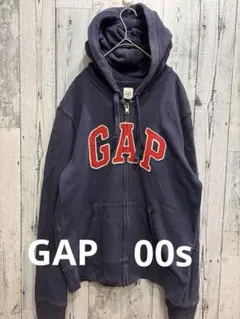 ♠️ OLD GAP ギャップ　00s ビッグロゴ　ジップアップパーカーのサムネイル