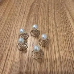 スクリューピン　パール ゴールド ヘアアクセサリー 5個セット