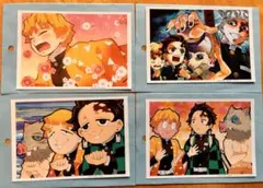 4枚セット遊郭編　炭治郎　善逸　伊之助　宇髄天元ブロマイドくじ　場面写