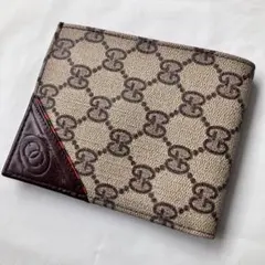 美品✨グッチ 二つ折り財布　GG インターロッキング　PVC　レザー　ブラウンのサムネイル