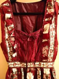 【アクシーズファム】フラワープリント ノースリーブ ロングワンピース