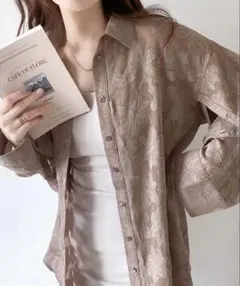 【mily bilet】シアージャガード花柄2wayシャツ