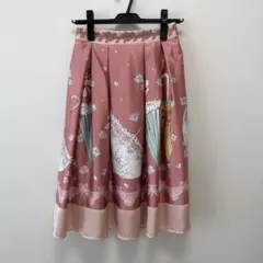 axes femme poetique レトロアンブレラ柄 サテンスカート