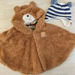 お値下げ！　MIKIHOUSE　ポンチョ＆ニット帽セット♡のサムネイル
