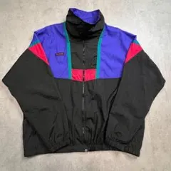 90s　ナイロンジャケット　コロンビア　古着　ブラック　vintage　XL
