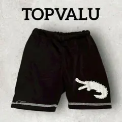 TOPVALU キッズ ハーフボタン ワニ 半ズボン (90) ブラック
