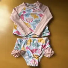 恐竜柄 セパレート水着セット 女の子用100-110